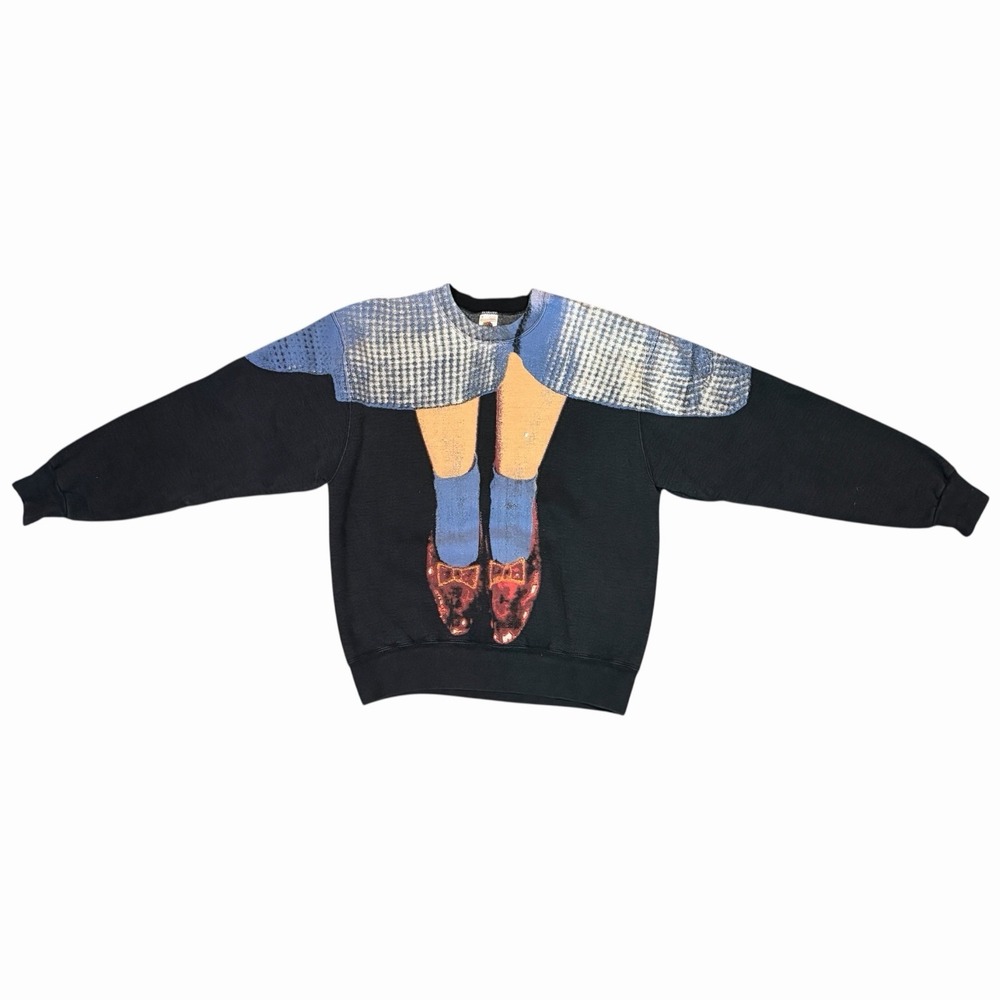 RARE Vintage Wizard Of Oz M Black All Over Graphic Sweatshirt 1994 USA Desantis